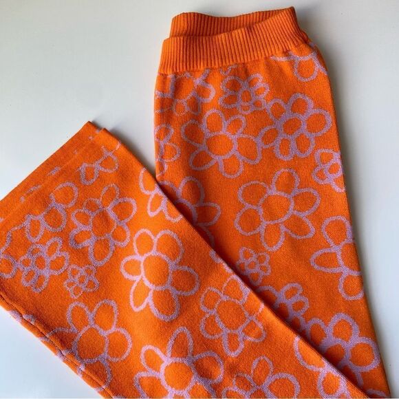 Lazy Oaf Happy fruit salad orange Knit Flares size 10 - Picture 2 of 10